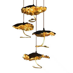 Decorative lotus pendant light suited for dining room statement lighting
