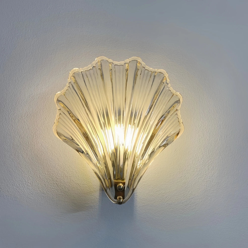 Shell shaped crystal wall sconce with touch control for hallway and aisle lighting