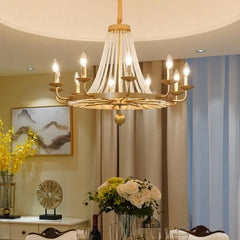 Chain pendant candle chandelier for staircase and bedroom ceiling lighting with E14 base