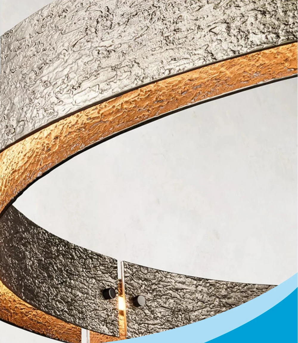 Architectural ring pendant light suited to staircases and entryways