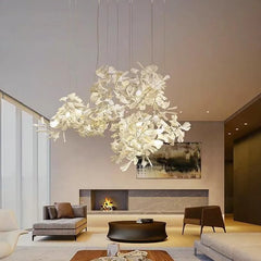 Decorative leaf chandelier with up and down light direction for layered ambience