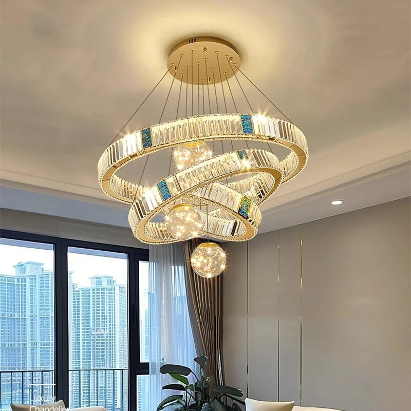 “Statement luxury crystal chandelier for living room”