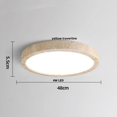 “Nordic modern wabi sabi stone ceiling light, ellipse design, soft LED”