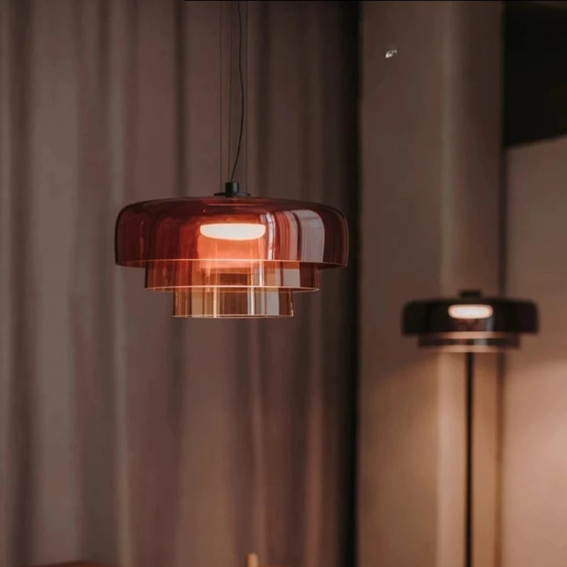 “Tiered glass spectrum pendant light for restaurant, study, or home”