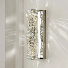 Wall mounted crystal LED sconce with touch on off switch for bedroom use