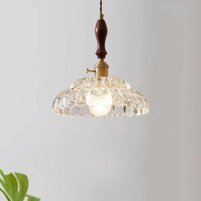 “Handcrafted transparent glass ceiling lamp for master bedroom or restaurant, 3-year warranty”