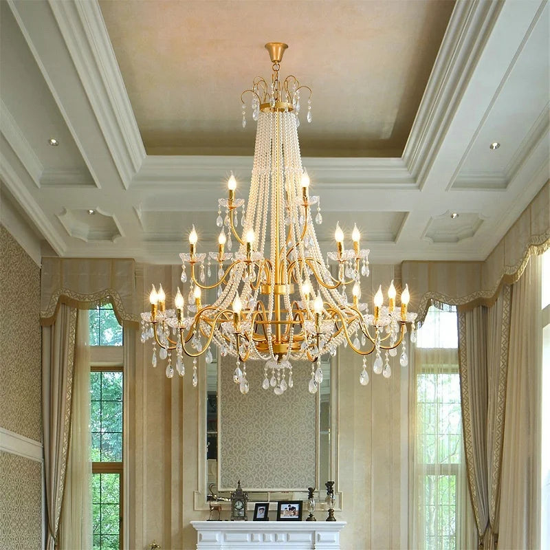 “Classic iron chandelier with crystal accents and semiflush mount”