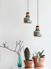 “Designer marble ceiling lamp, boutique or home, plug-in hanging pendant, 4-year warranty”