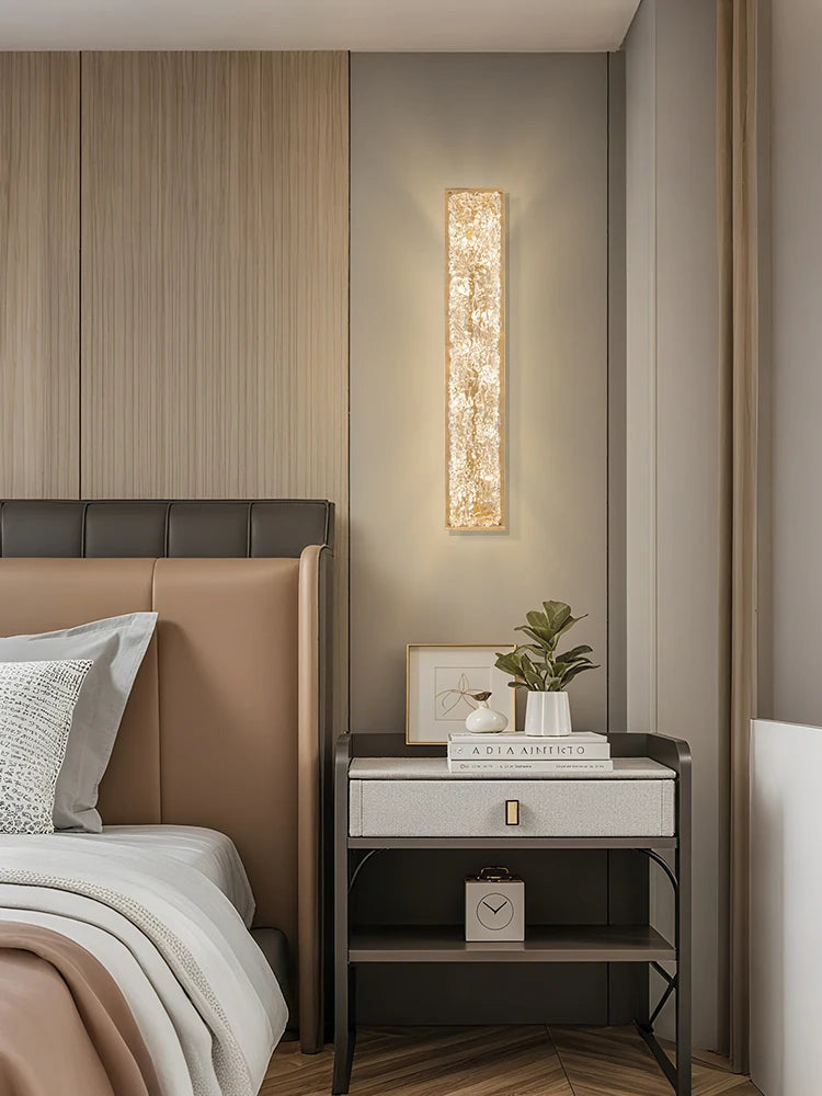 Bedside wall lamp with crystal diffuser and knob switch control