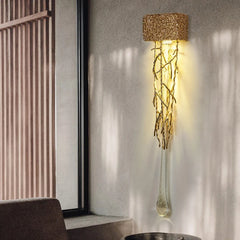Water drop crystal wall sconce with multi-point LED light for bedside use