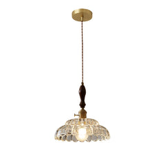 “Wooden decorative top vintage glass pendant for kitchen, living, or hotel”