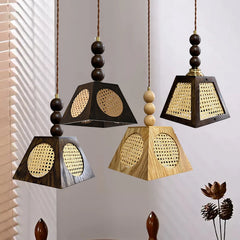 “Wooden weaving LED ceiling lamp—nature-inspired decor, Liglite”