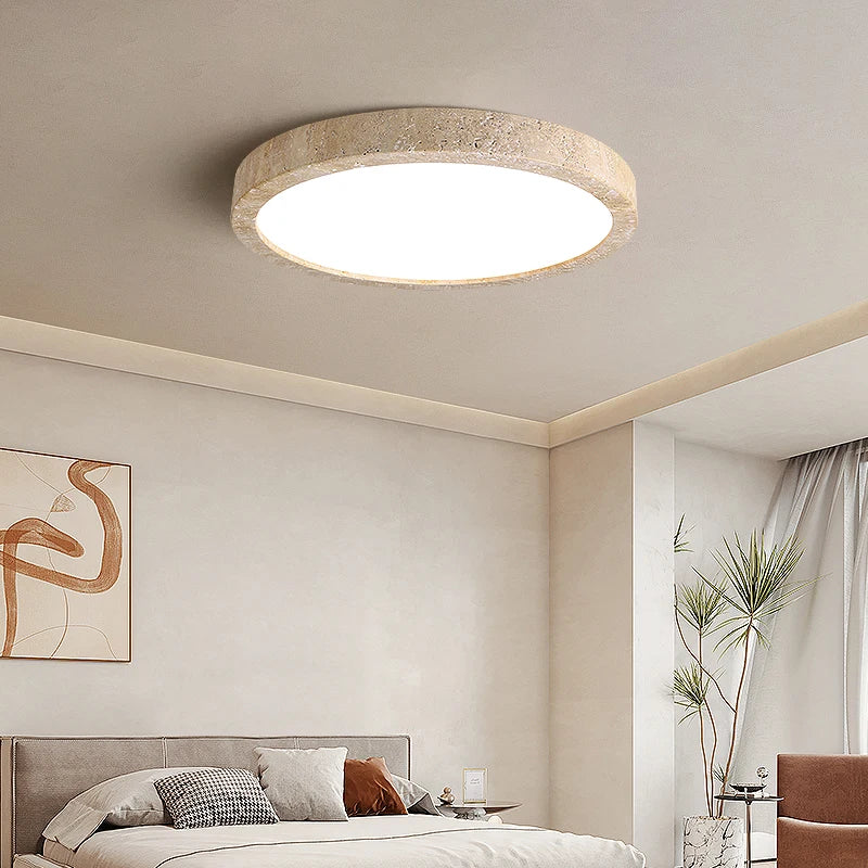 “Natural yellow stone surface mount ceiling lamp for living, bedroom, or study”
