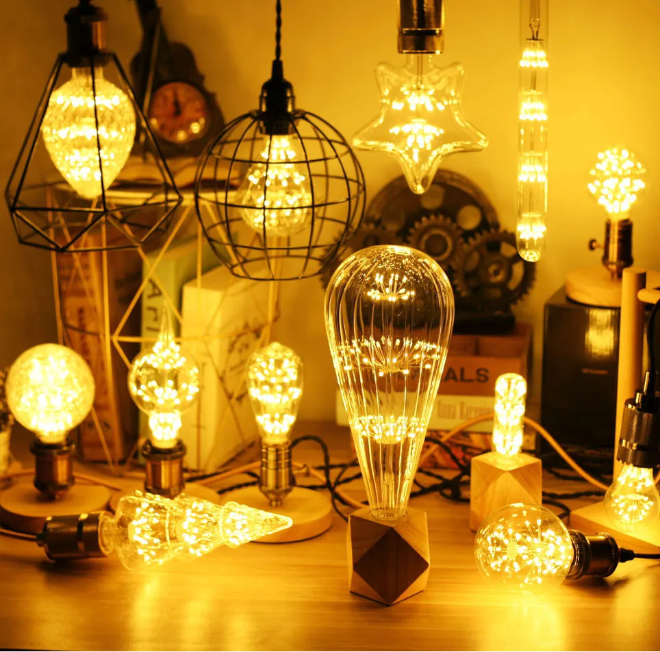 “Vintage filament sculpted LED, bubble/corn/filament shape, for mood decor and lamps”