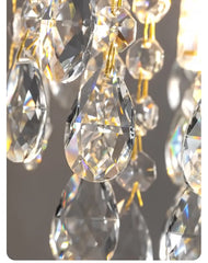 Gold Crystal Wall Sconce Cascading Teardrop Light