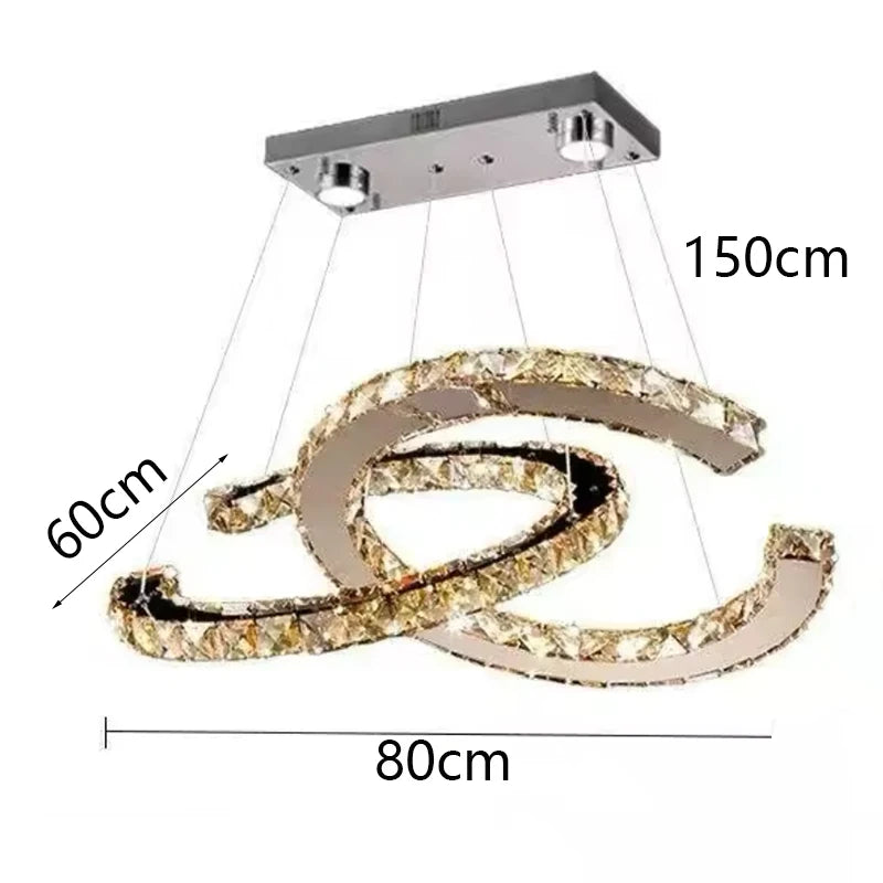 Chandelier with dimensions labeled on a white background