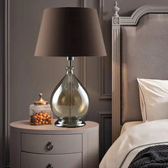 Frosted Glass Bell Shade Table Lamp with Gold Finish Metal Frame