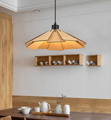 Modern Geometric Gold Pendant Light with Frosted Glass Shades