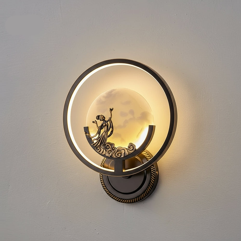 Wall lamp with decorative design on a gray background