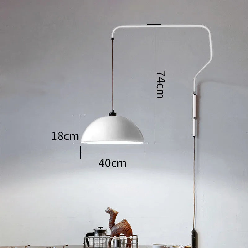 Wall-mounted lamp with dimensions labeled on a plain background