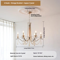 Brushed Gold Tiered Crystal Chandelier with Cascading Drops