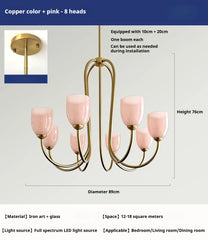 Gold Curved Arm Frosted Glass Pendant Chandelier Light Fixture
