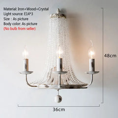 Chandelier with dimensions on a plain background