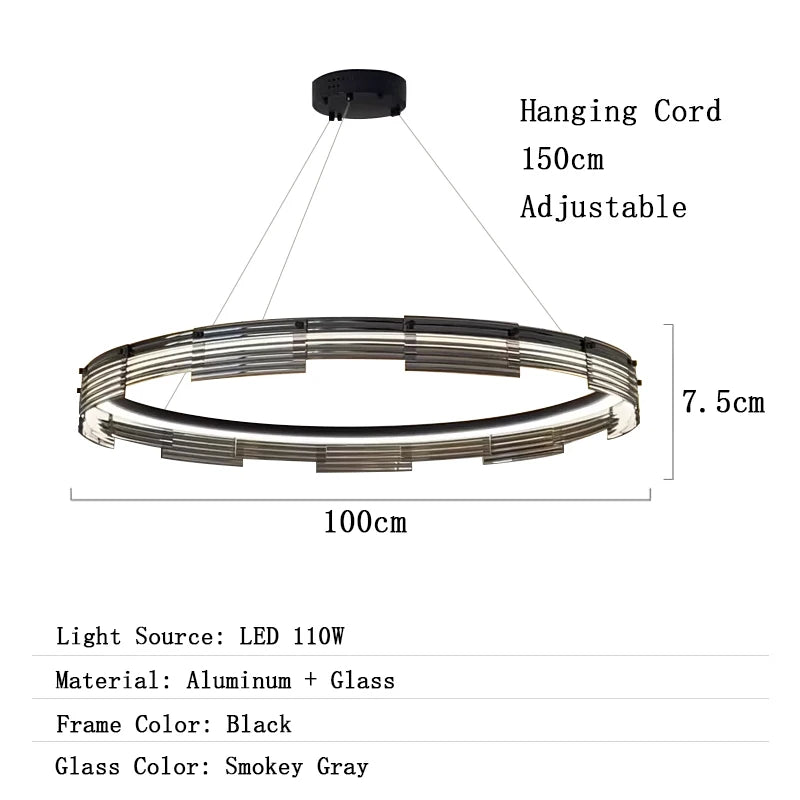 Chandelier with dimensions and specifications on a white background