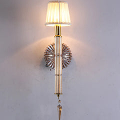 Side view of the champagne crystal wall sconce, showing its projection from the wall.