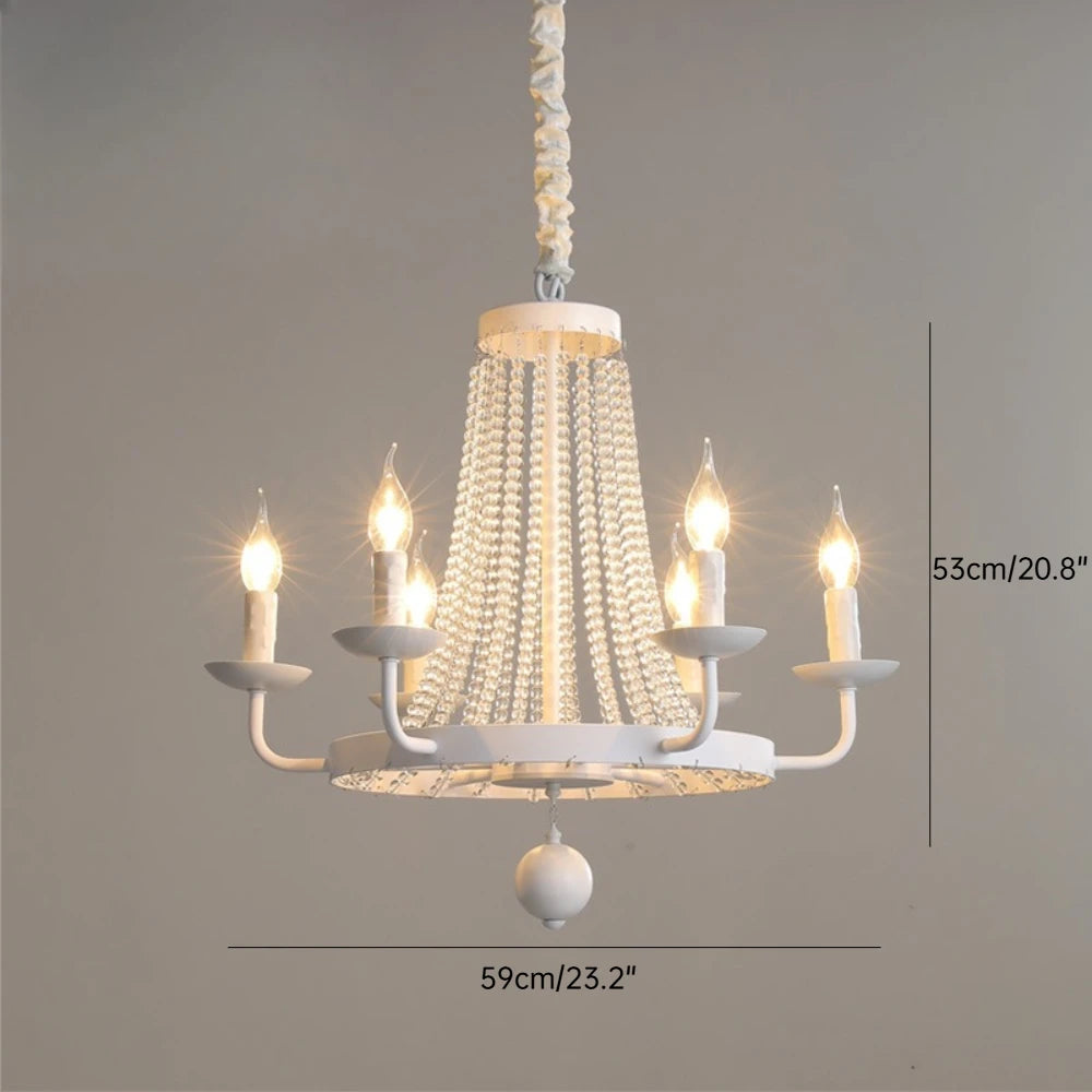 Chandelier with measurement details on a gray background