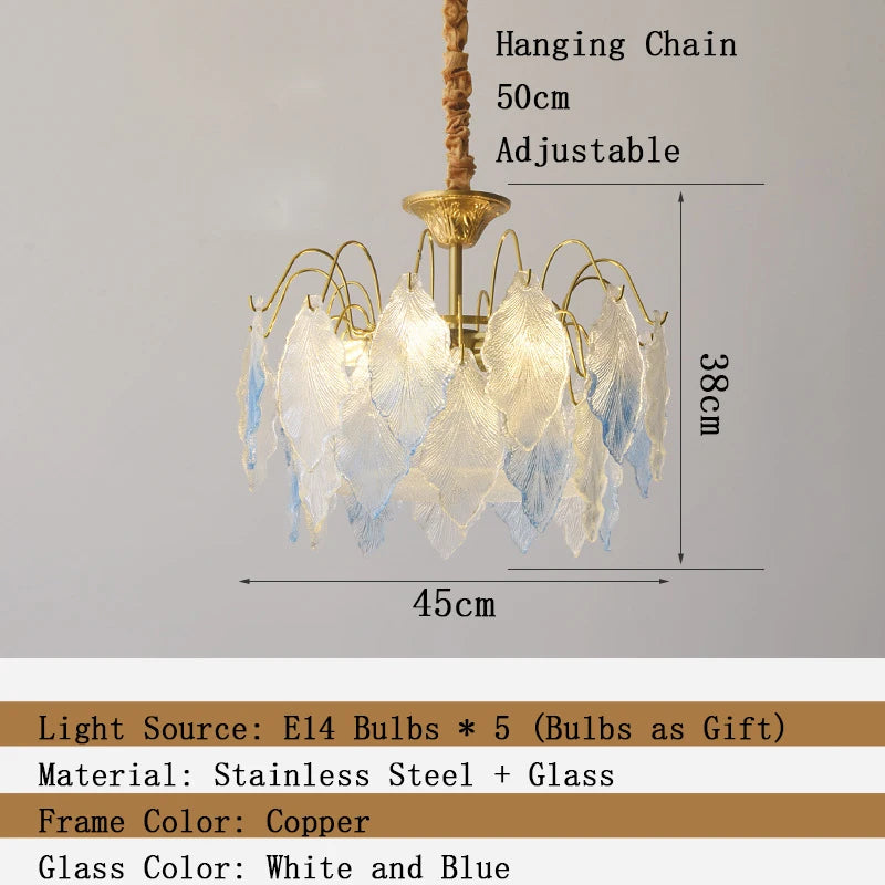 Chandelier with dimensions and specifications on a gray background