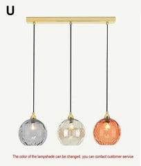 Textured Glass Globe Pendant Light with Gold Finish Metal Frame