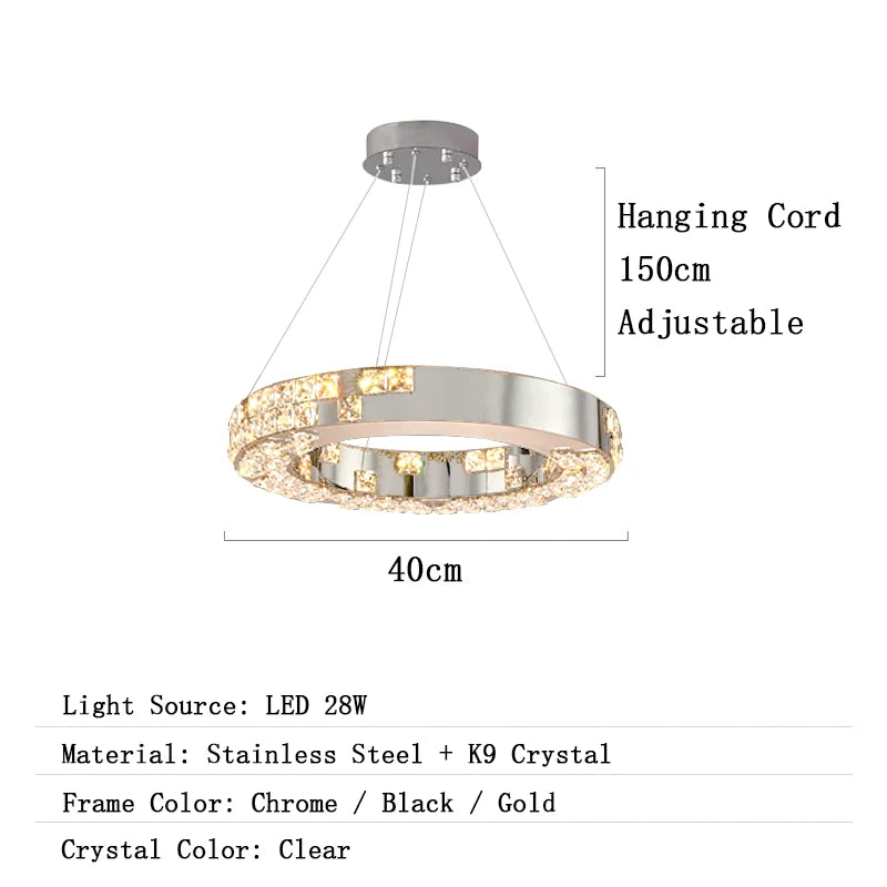 Chandelier with specifications on a white background