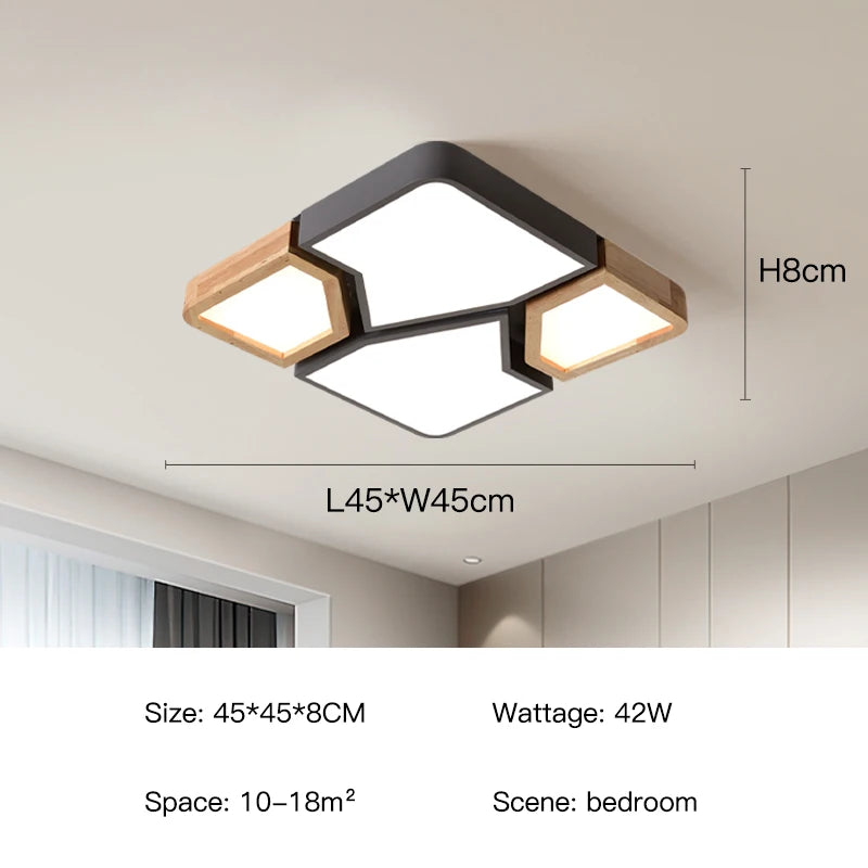 Ceiling light fixture with dimensions and specifications on a neutral background