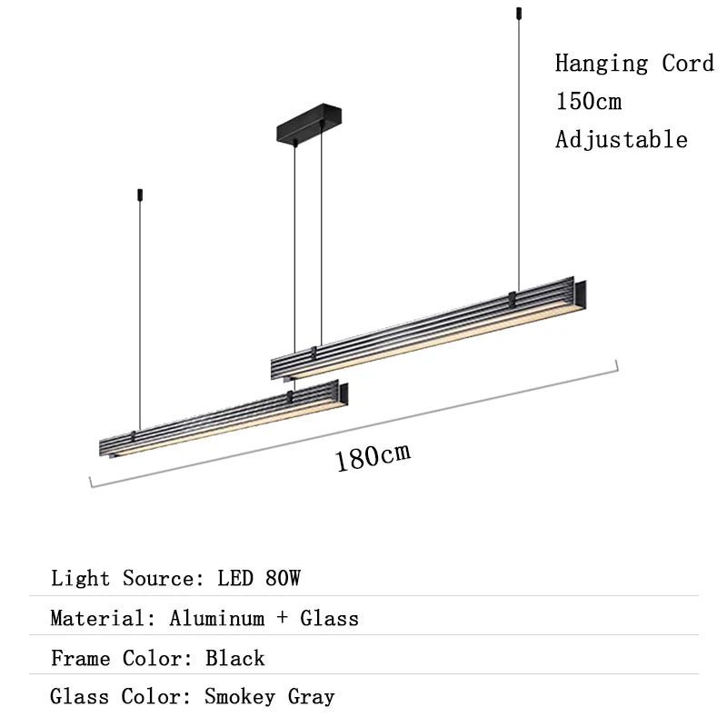 Pendant light with dimensions and specifications on a white background