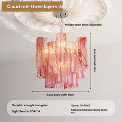 Tiered Glass Rod Chandelier with Chrome Finish and Frosted Tubes