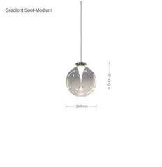 Glass Globe Pendant Light with Brushed Gold Metal Frame Accents