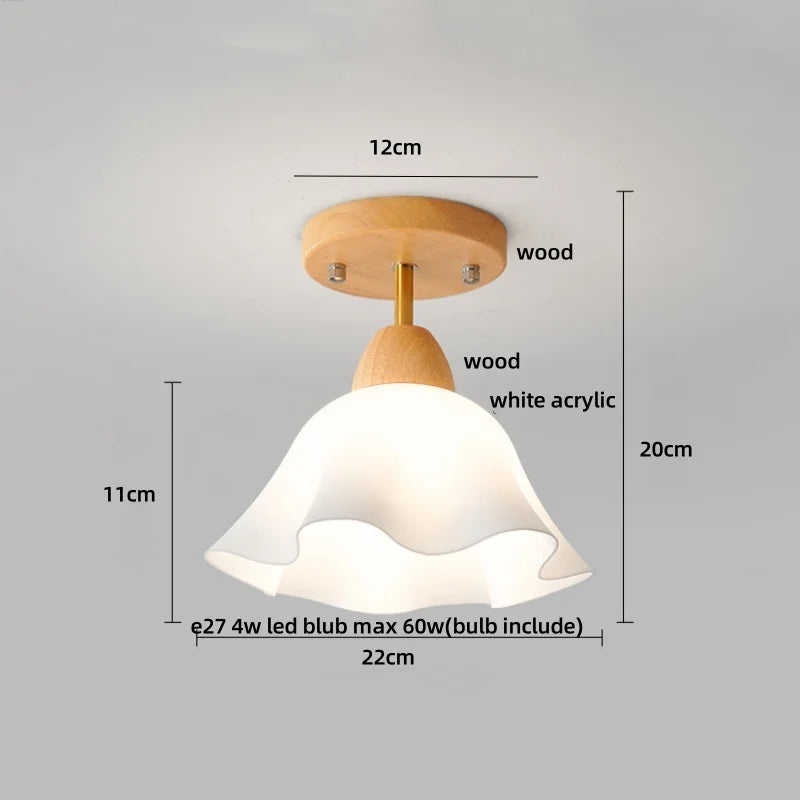 Ceiling light fixture with dimensions labeled on a gray background