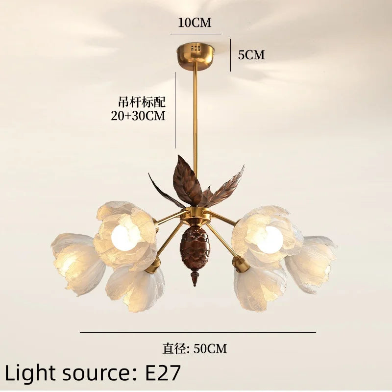 Chandelier with decorative elements on a light background