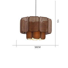 Rattan Woven Tiered Pendant Light Bohemian Style