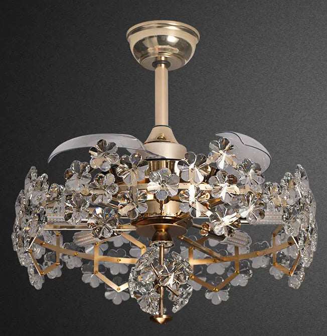 Chandelier with crystal design on a dark background