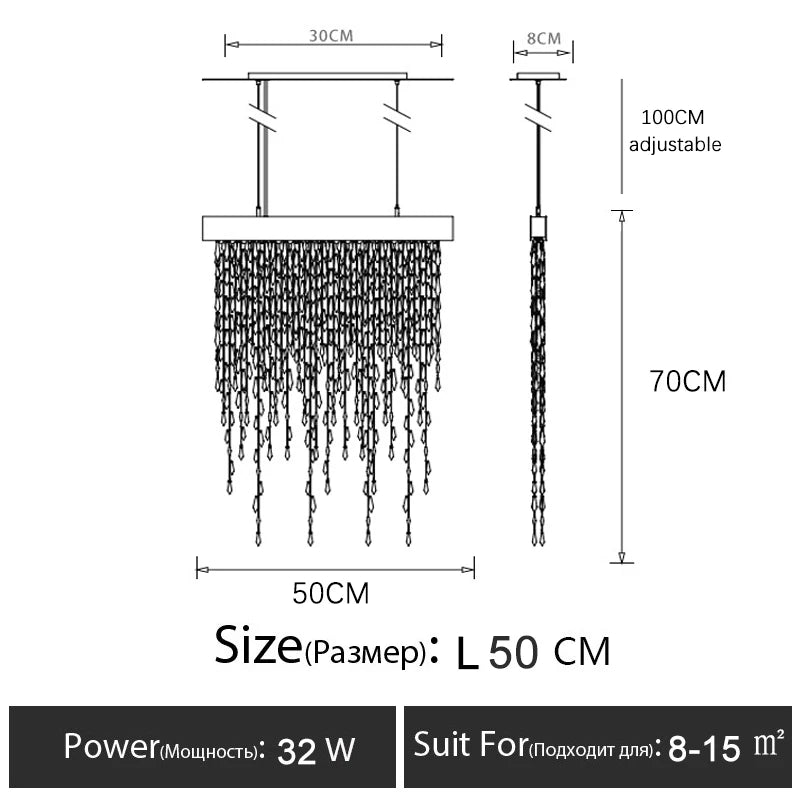 Measurement chart of a shower head with dimensions and specifications.