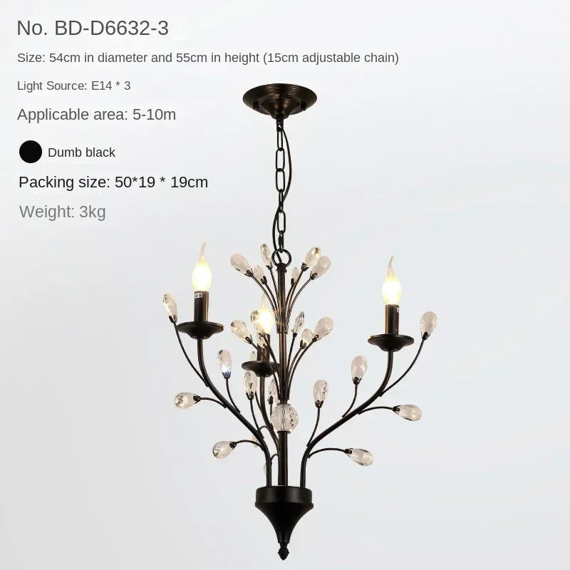 Black chandelier with multiple arms on a white background