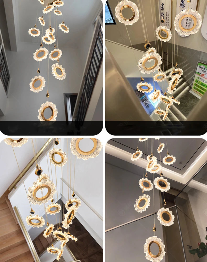 Decorative ceiling lights hanging in a modern interior setting.
