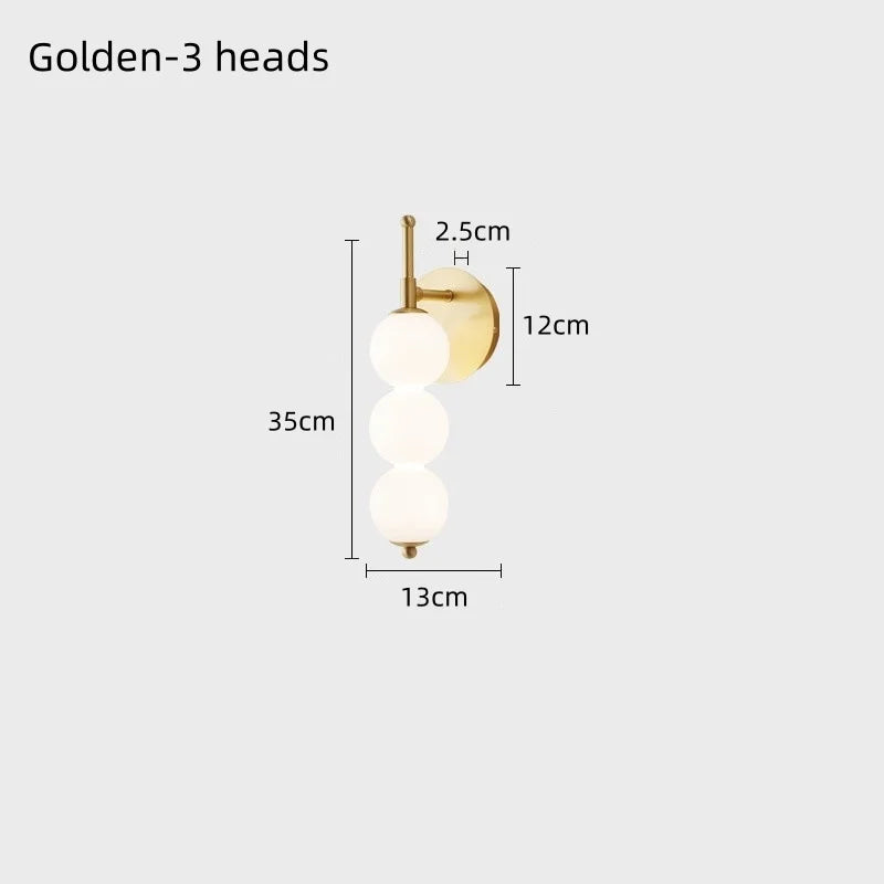 Wall-mounted light fixture with dimensions labeled on a white background