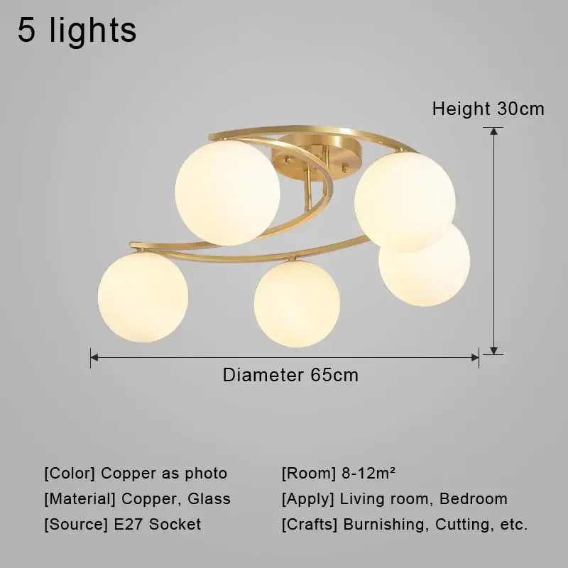 Ceiling light fixture with dimensions and specifications on a gray background