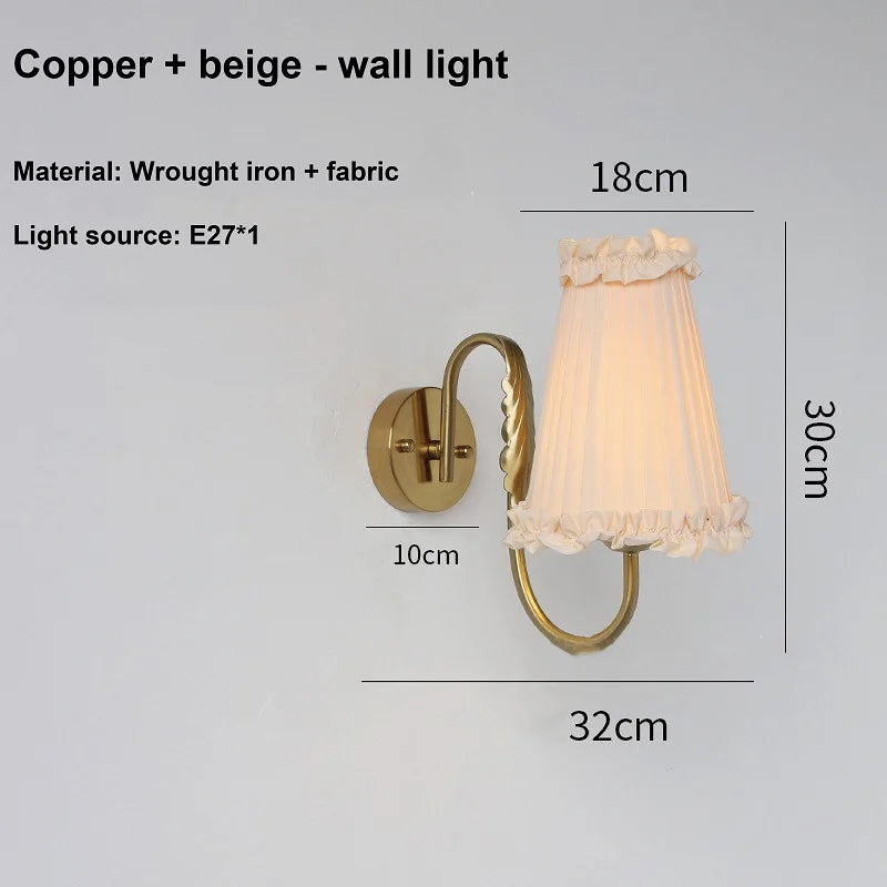 vintage brass wall light with soft-glow pleated lampshade for elegant interiors