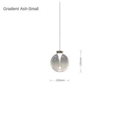 Glass Globe Pendant Light with Brushed Gold Metal Frame Accents