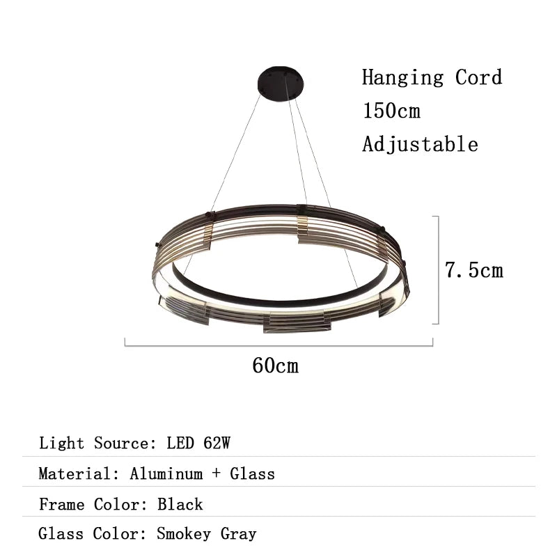 Chandelier with dimensions and specifications on a white background