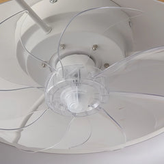 Nordic Minimalist Wood Ring LED Ceiling Fan Light with Remote Control